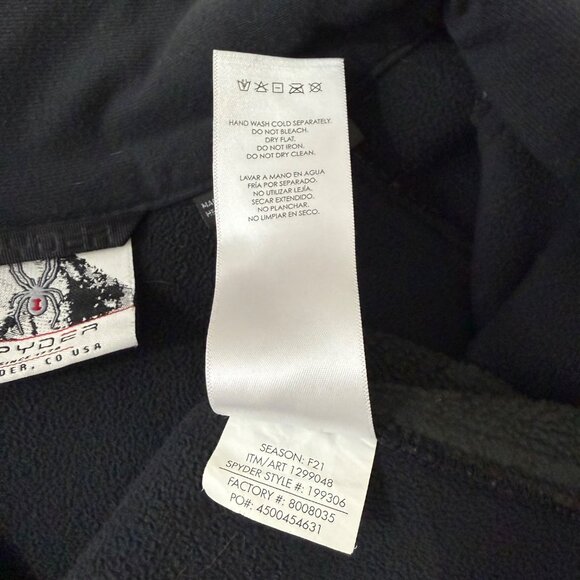 Spyder Mens XXL Quarter-Zip Pullover Long Sleeve Fleece Jacket Spider Logo Black - Picture 11 of 14